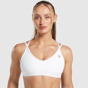 Gymshark White Back Gain Sports Bra Large